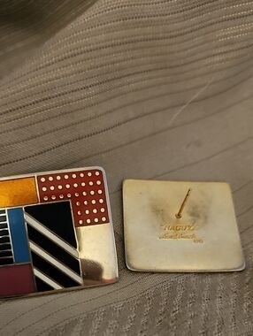 Nagoya Gold & Multicolor Enamel 80s Earrings